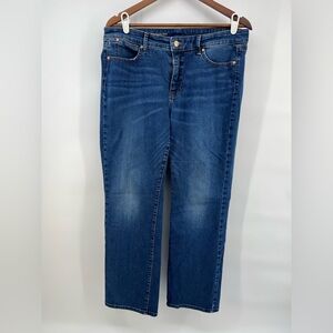 Medium wash Talbots size 12P Barley Bootcut denim jeans boho and casual vibes